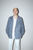 80s GIORGIO ARMANI - asymmetry front cotton gimick jacket