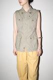 80’s GIORGIO ARMANI cotton safari-style vest with charming 3D pockets