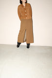 90-00’s Dries Van Noten -military detail wool front slit skirt