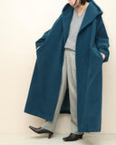 80’s ALBERTA FERRETTI - tropical wool buttonless hooded coat