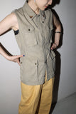 80’s GIORGIO ARMANI cotton safari-style vest with charming 3D pockets