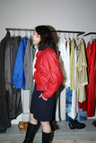 80-90's YORN - leather cropped jacket with big flap pockets in Red