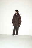 c90's RAMOSPORT -  layered design boa-liner coat in chocolate brown