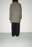80's Italian label - draping linen oversized plaid jacket