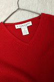 80-90's 2ply cashmere ribbed knit in crimson