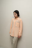 c90's European label - silk minimal blouse in baby pink