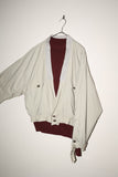 NOS 80's rayon short & wide collarless blouson