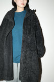c90's European label - shaggy faux-fur wide silhouette coat