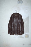 00s European label - hip-length leather jacket