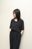 c90's European label - silk v-neck shirt