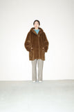 80-90's Italian label - faux-fur hooded coat