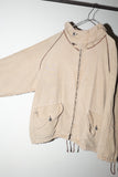 80-90's Boneville - linen/cotton voluminous neck hooded jacket