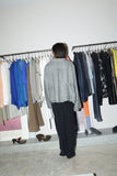 00-10's European label - linen wide silhouette jacket with huge back pockets