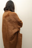 80s GIANFRANCO FERRE –  shaggy alpaca buttonless front  haori coat