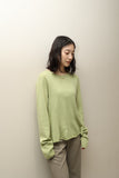 90-00s US label - cashmere crew neck knit sweater in pistachio