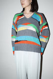 80's ENRICO OCVERI - cotton multi color knit jumper