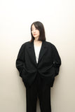 80's Italian label - wool oversized relaxed jacket
