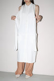 c80’s minor label - linen layered design sleeveless dress