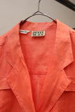 80's PENNY BLACK by Max Mara - linen military essence mannish shirt in salmon-pink