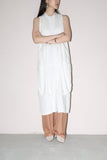 c80’s minor label - linen layered design sleeveless dress