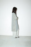 80s MANI by Giorgio Armani - cotton iridescent 2way-neck mid-coat