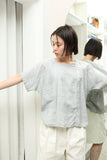 80's PENNY BLACK by Max Mara - linen asymmetrical front cropped blouse