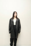 c90s ANDREW MARC - leather minimal coat