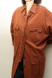 90-00's JAEGER - draping coverall jacket in terracotta