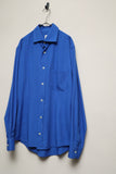 90-00's European label - viscose shirt in vivid blue