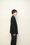 90s European label - ramie/cotton double breasted stripe jacket
