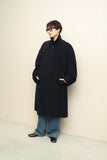 80's Italian label - wool 2-way neck minimal coat