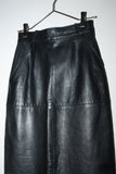c80's European label - leather midi skirt