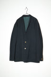 80s MOMENTO DUE (MARITHÉ + FRANCOIS GIRBAUD by Allegri) - 2-way neck wool gabardine  tailored jacket -era 1980’s