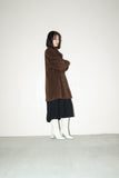 80's MARELLA - angora mixed wool middle coat in brown