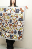 c80's CELINE - silk botanical motif scarf
