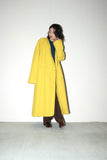 90's LAUREL - wool/angora loose shawl collar coat in vivid yellow