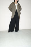 80's Italian label - draping linen oversized plaid jacket