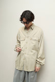 80's European label - cotton/rayon +α detail shirt