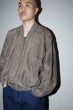 80-90's European label - silk zip-up blouson with front pocket detail