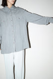 80-90's European label - double pocket rayon shirt in gray
