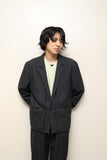 80's Italian label - wool gimmick layered-design single jacket