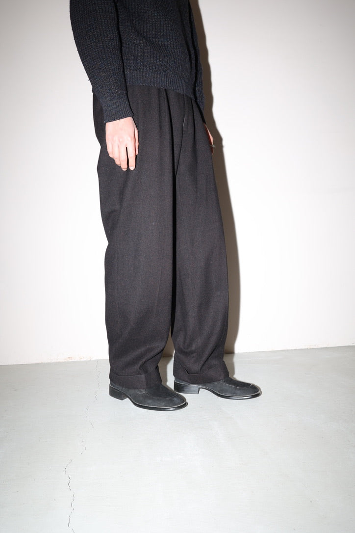 50’s wool tuck side straight silhouette trousers