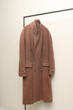 c80's Italian label - cashmere mixed wool double breasted coat in ennui pink-brown
