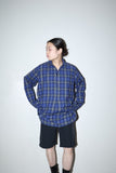 c70s European vintage - cotton plaid pullover shirt