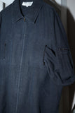 c90's Scandinavian label - silk/linen/cotton zip-accent shirt-jacket