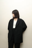 80's Italian label - wool oversized relaxed jacket