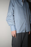 00-10's GUCCI (by TOM FORD?) - cotton side slit dress shirt / blue