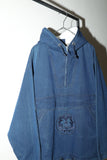 80-90's ARMANI JEANS - indigo cotton dungaree fabric anorak top