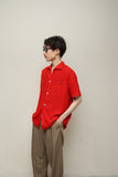 c60’s French vintage -  rayon shirt in red