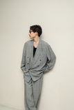 80s HUGO BOSS - cotton/linen glen-check suit 2-pieces